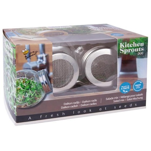 [085388] Buzzy Organic Sprouting Duo pot met schaal