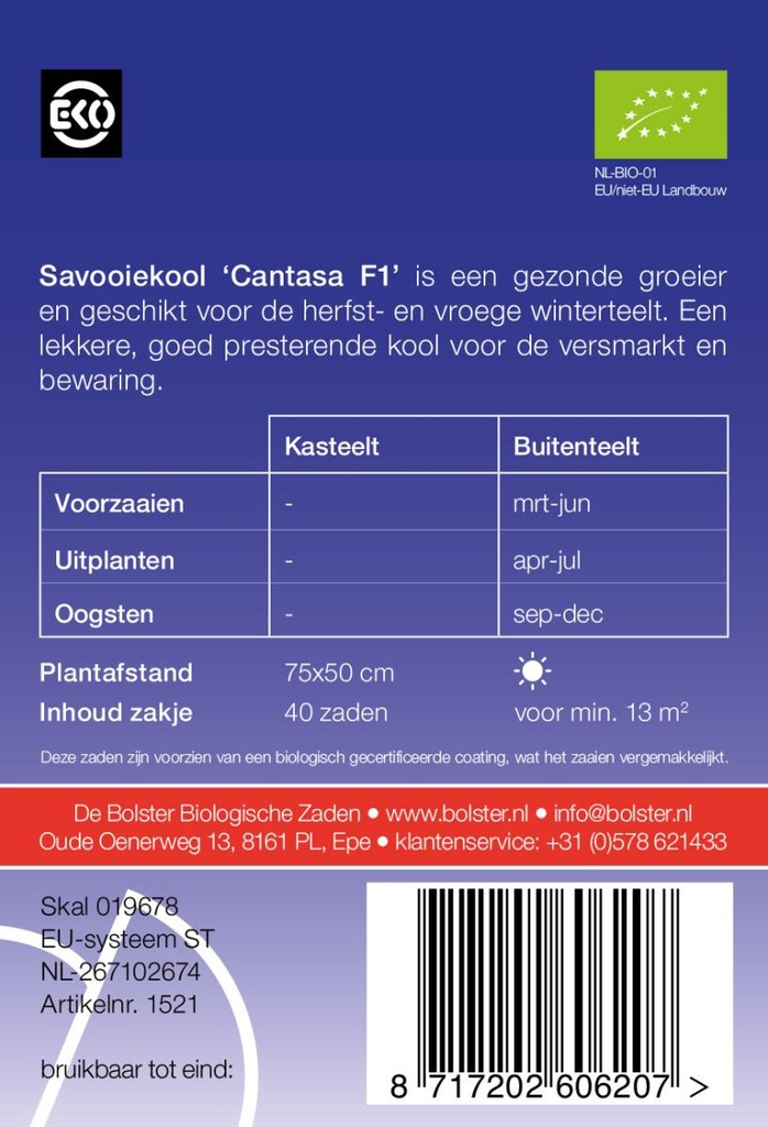 De Bolster Savooiekool 'Cantasa F1'