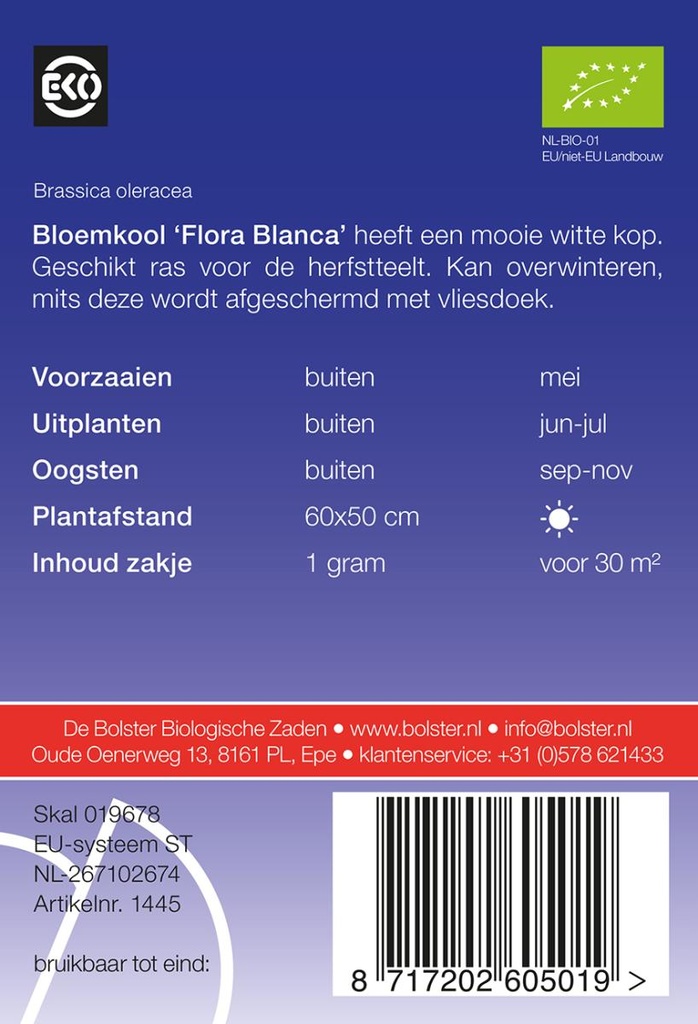 De Bolster Bloemkool 'Flora Blanca'