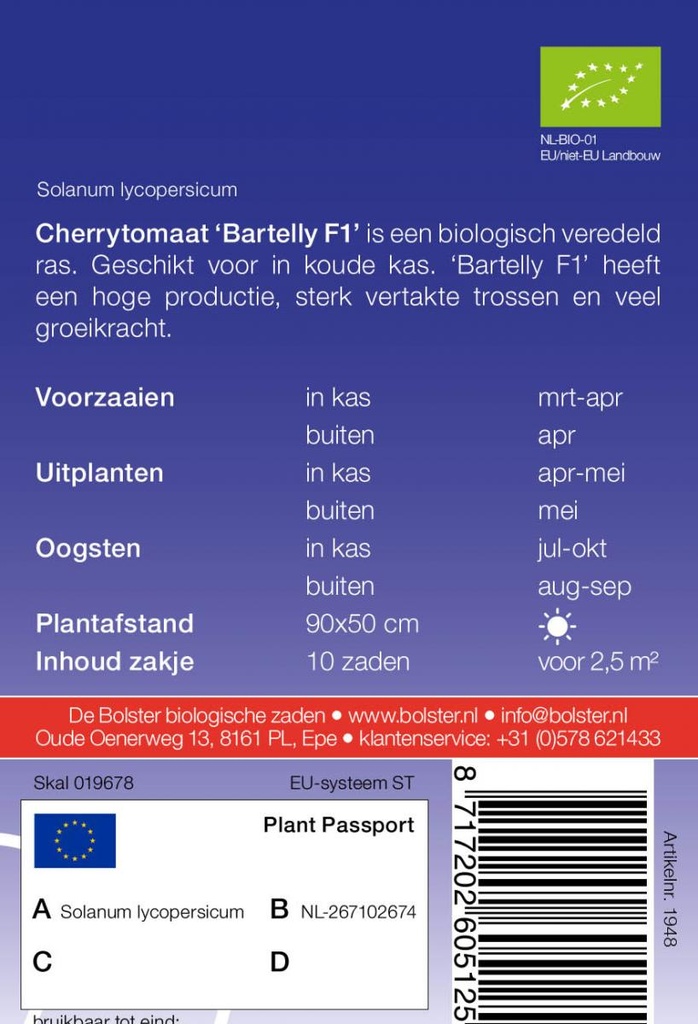 De Bolster Cherrytomaat 'Bartelly F1'