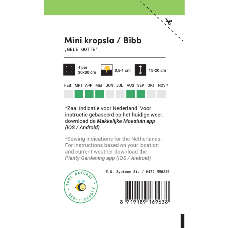 Makkelijke Moestuin Mini Sla Gotte Jaune d'Or