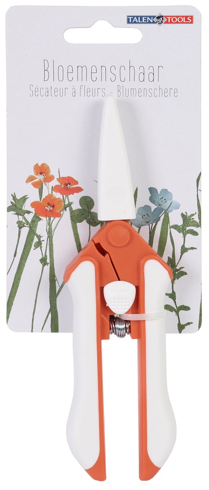 TalenTools Bloemenschaar - Trendy kleur - Rubberen greep - 16,5 cm