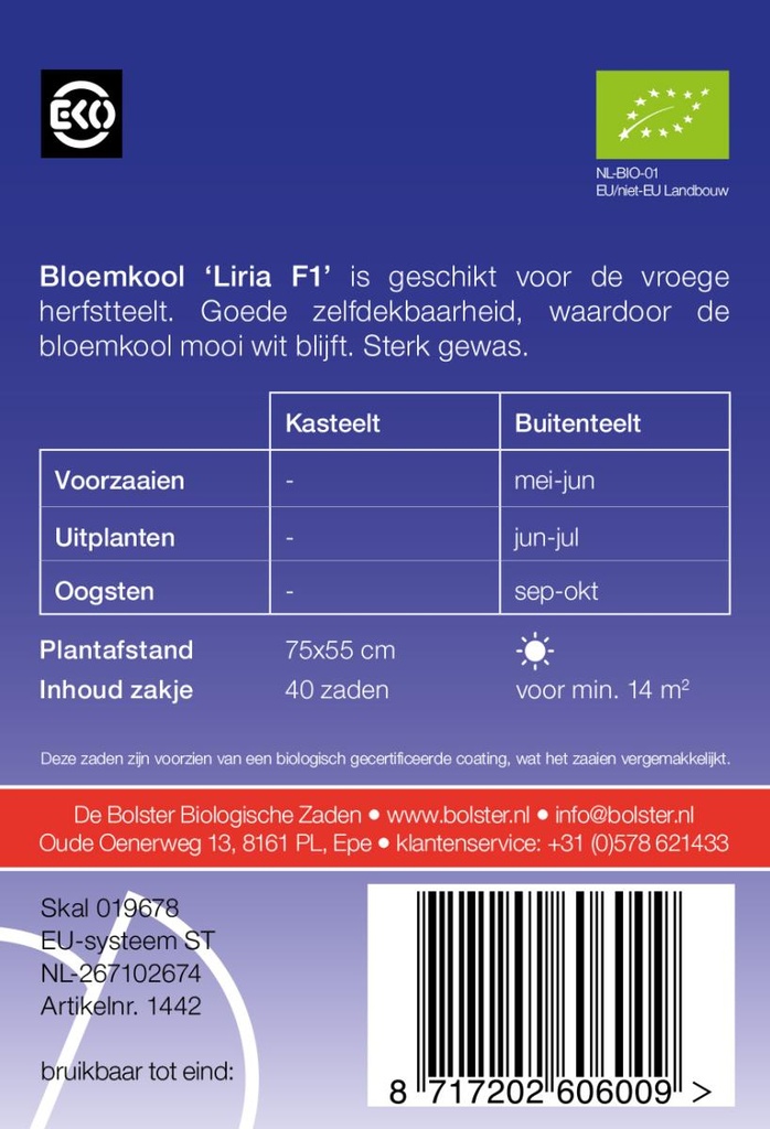De Bolster Bloemkool Liria F1
