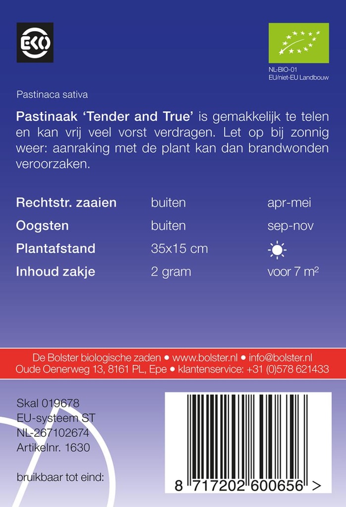 De Bolster Pastinaak Tender and True