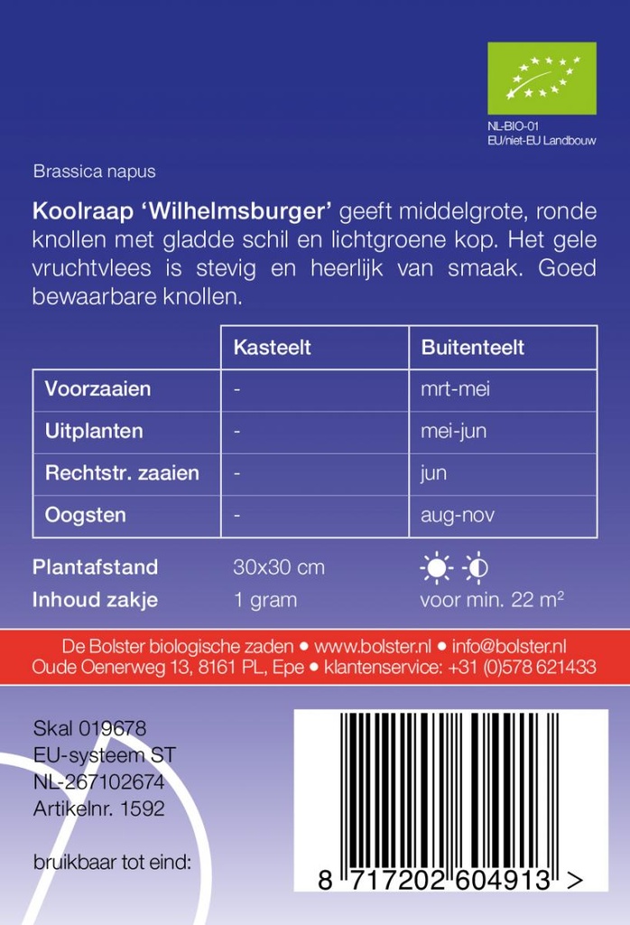 De Bolster Koolraap 'Wilhelmsburger'
