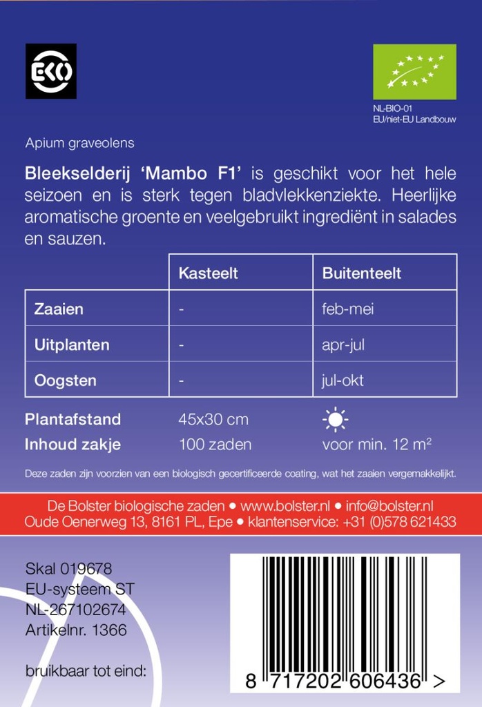 De Bolster Bleekselderij 'Mambo F1'