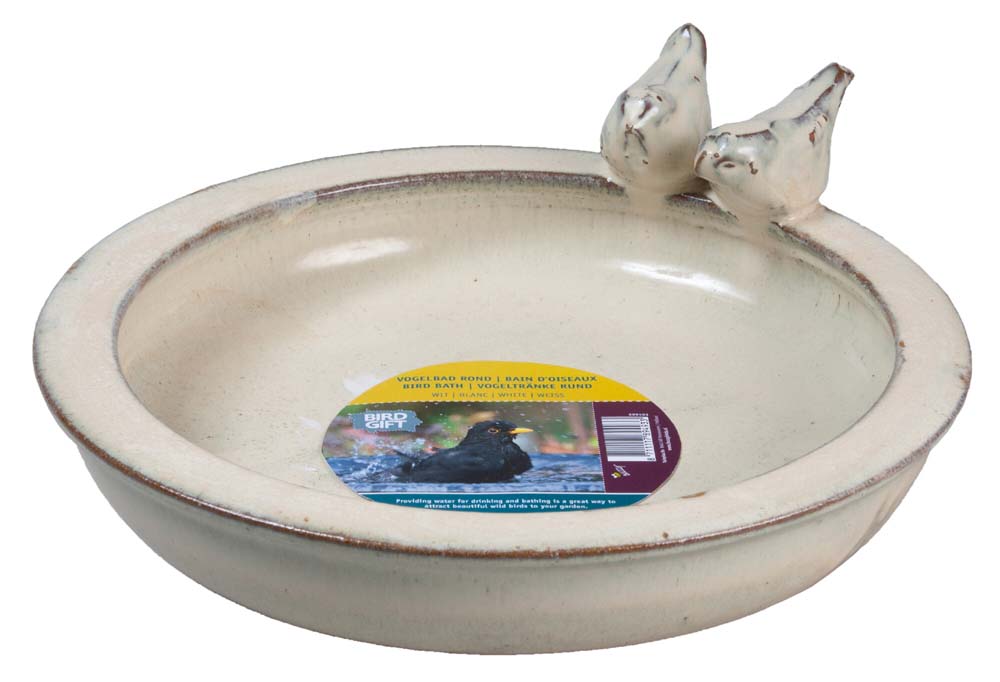 Vogelbad rond wit