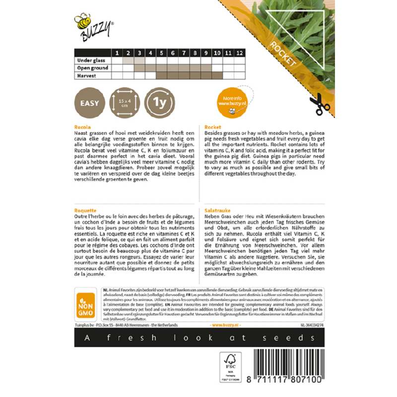 Buzzy Animal Favorites Rucola voor Cavia's