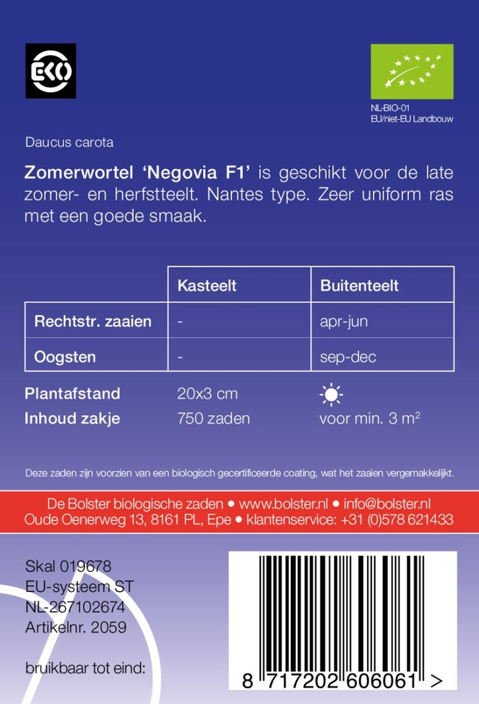 De Bolster Zomerwortel 'Negovia F1'