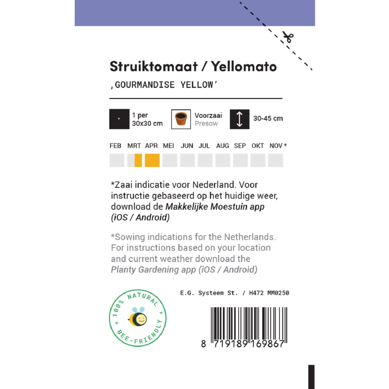 Makkelijke moestuin Struiktomaat gele