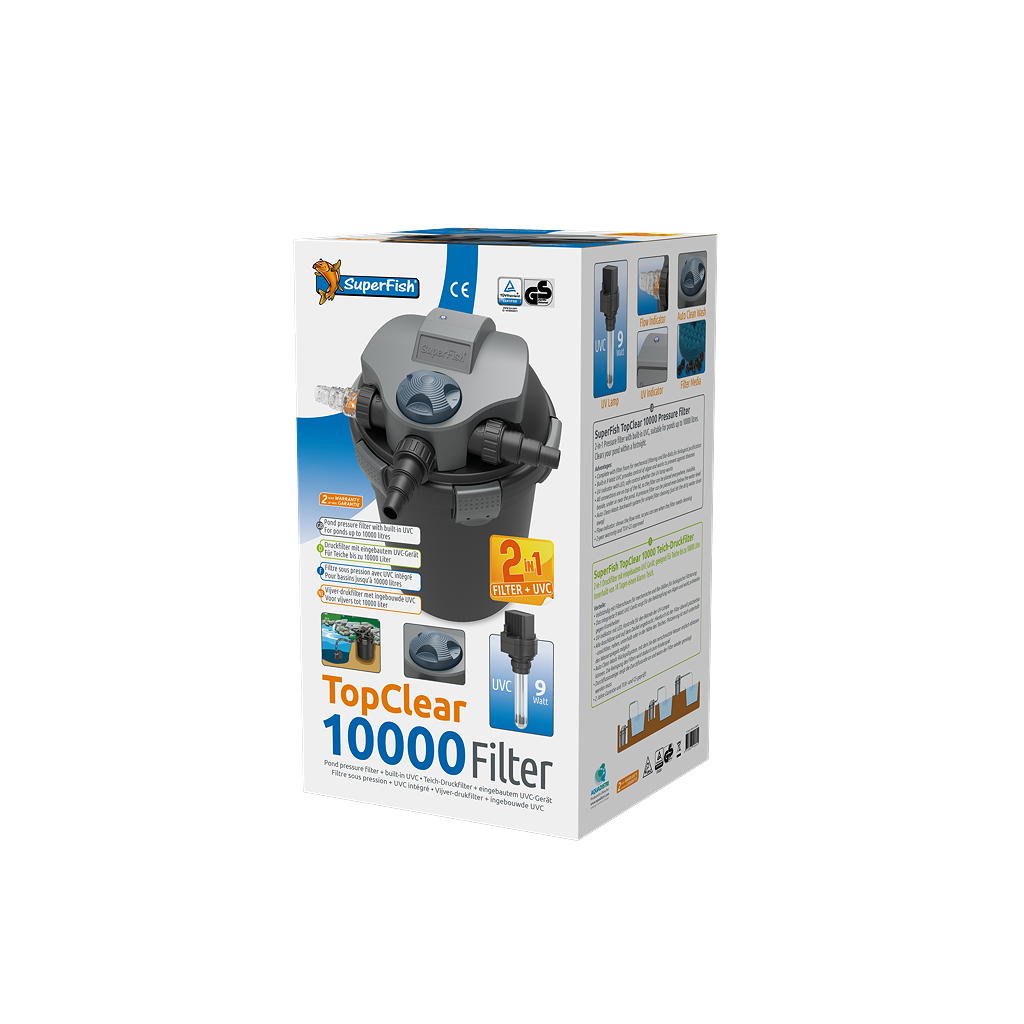 SuperFish Topclear filter 10000 inlcusief Uvc-lamp