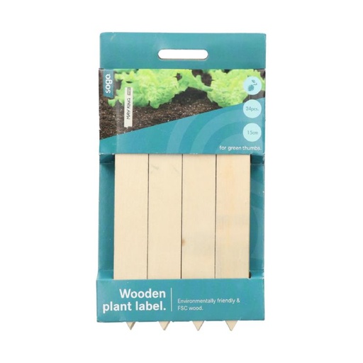[887418] SOGO Houten steeketiket 15cm, 24st