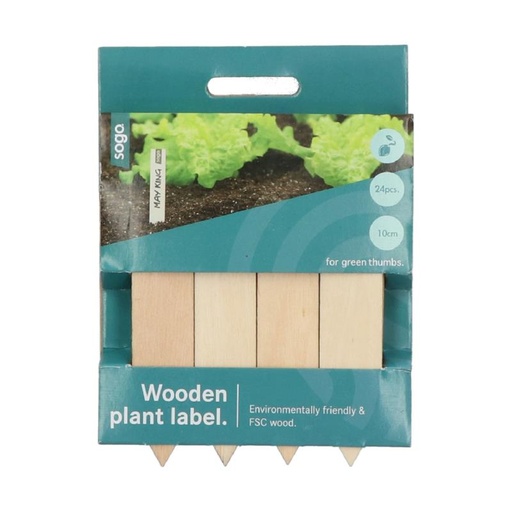 [887416] SOGO Houten steeketiket 10cm, 24st