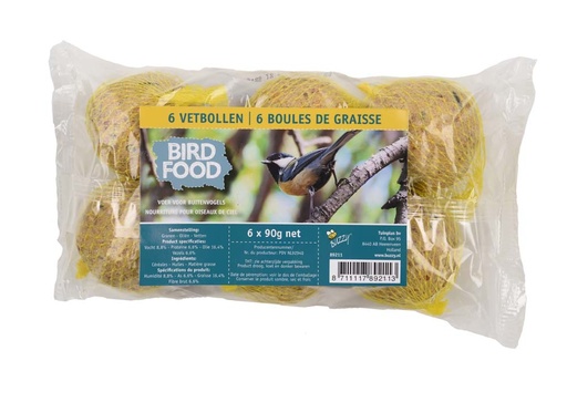 [889211] Birds Food Vetbollen in folie 6x90g