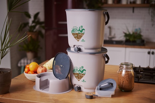 [8717677723546] Bokashi emmer Essential grey, set van 2 emmers +