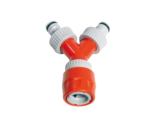 [RS4437BL] Talen Tools Y-vertakking met 2 opgeschroefde kraan