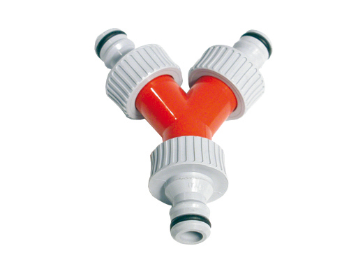 [RS4435BL] Talen Tools Y-vertakking met 3 opgeschroefde kraan